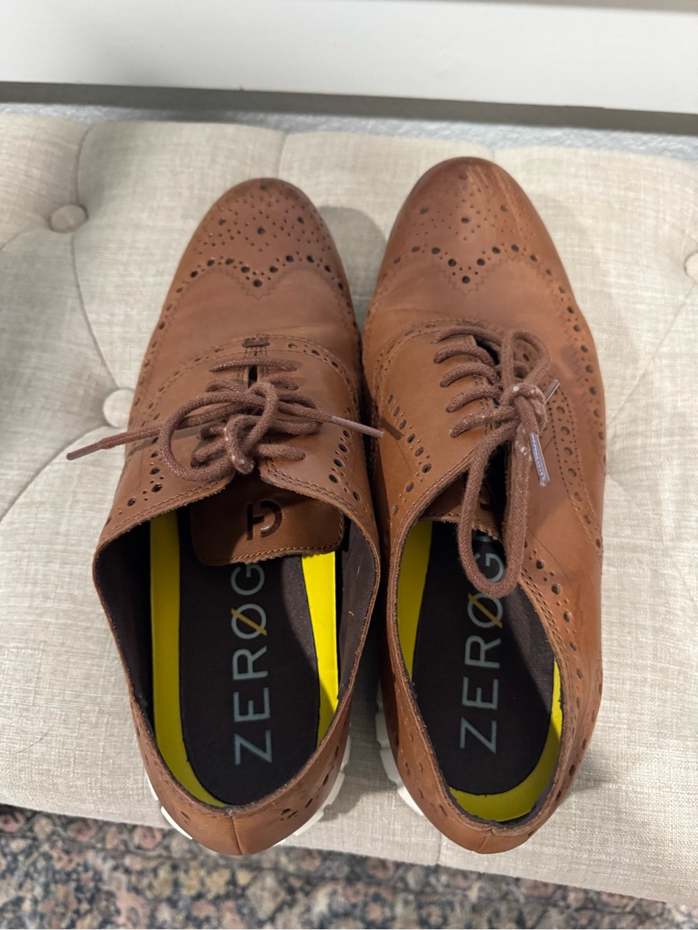 Cole Haan Tan Brogue Wingtip Oxfords